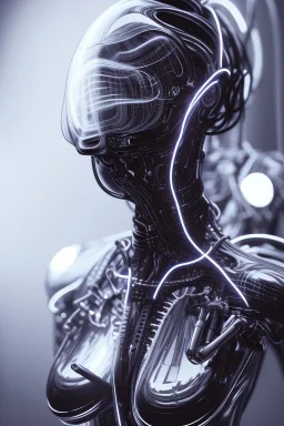 cyberpunk, black latex body, women, body portrai, open mouth, perfect skin, tron, cyborg , perfekt, real, dream, hr giger