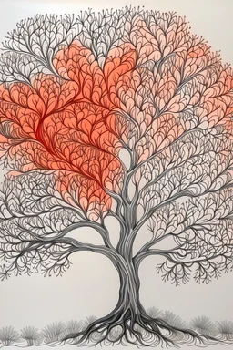 coral family tree drawing with no leaves