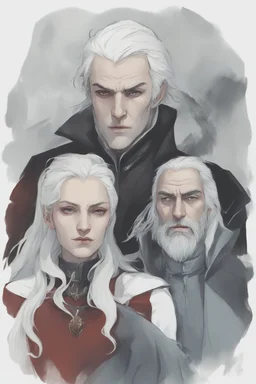 Strahd Von Zarovich with a woman with white hair