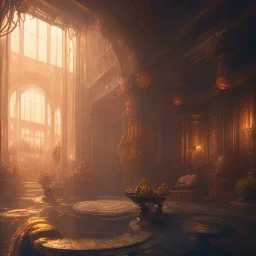 dark fantasy concept art, dynamic lighting, hyperdetailed, intricately detailed, Splash screen art, deep color, Unreal Engine, volumetric lighting, fantasy library artwork, indoors, cozy, leather, marble, library, white candles, white silk,