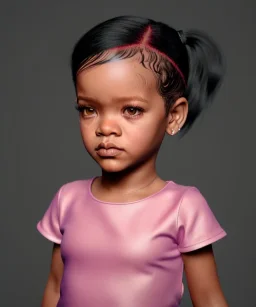 Rihanna toddler, full body, soft skin, dramatic lighting, hyper realistic