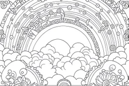 A rainbow coloring page