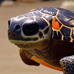 big nose turtle painted orange