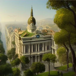 Belvedere, Cliff, hill,Beaux Arts architecture,+palladio+liveable street+detailed facades+green city,uphill road,trees on walkway,elegant avenue, biopunk+Bueno Aires,vienna, alphonse mucha, greg rutkowski,matte painting, cryengine, hyper detailed, felix kelly, fantasy art, seb mckinnon"