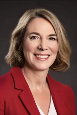 POwerful Female politician with a fiery background portrait