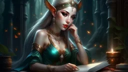 Fantasy style, Elf girl, Write text ERAZE