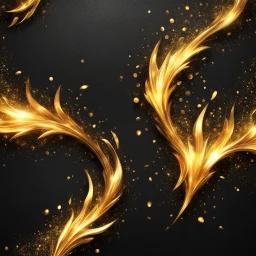 Hyper Realistic sparkling-golden-flame & jet-black textured-background