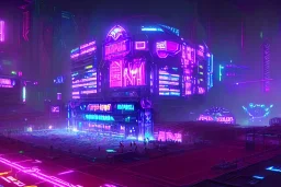 cyberpunk football stadium, cyberpunk, full body, realistic, intricately detailed, neon lighting, vivid colors, neon, futuristic, 64k