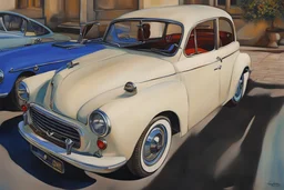 Paint with oil paint, retro classic car, colour, extra ordinary details