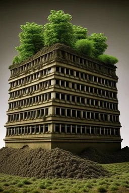 building growing from dirt