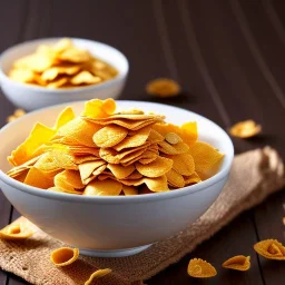 Bowl of cornflakes with milk