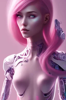 cyborg, pink hair,seven , perfekt, real, dream