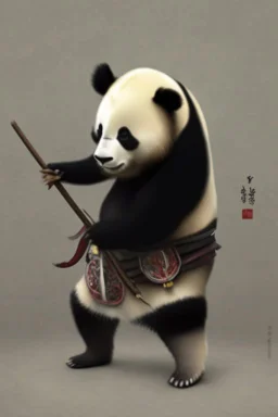 Panda in samurai armour