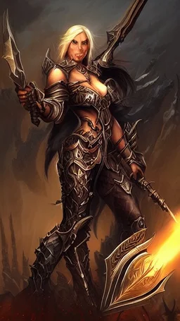 Female Paladin, Dark Fantasy, Like the Diablo Game series