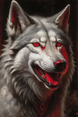 A wolf painted by Heironymous Bosch