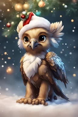 christmas cute baby gryphon