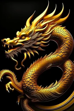 Beautiful Golden Dragon Chinese Symbol