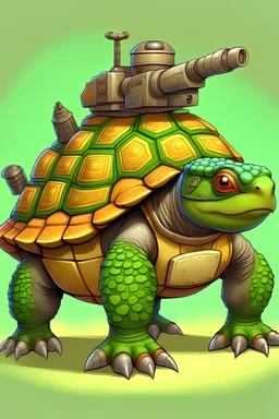Cute war turtle equip with heavy weapons