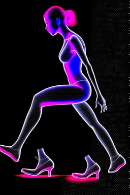 Anima; Neon X-Ray of a woman in heels; neo-futuristic