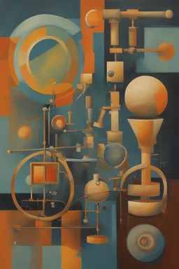 Abstract painting of scientific instruments