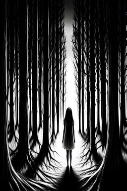 A girl that's lost in the woods alone in 3 am and slender man is after her