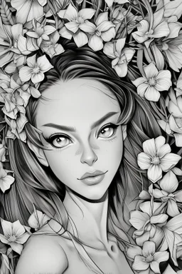 ::<BIG >, inking COMIX on pencils by Richard Luong :: ,((priscila huggins beautiful woman )), (t-shirt or dress:1.3), (beautiful and clear background:1.2), (extremely detailed, ultra-detailed, best shadow:1.1), bare shoulders, flowers and petals, , (white background:0.5), (illustration :1.1), (extremely fine and beautiful GIRL:1.1), (perfect details:1.1) :: , ( detailed eyes and detailed face:1.3),