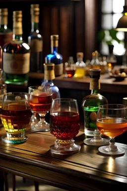 Libacja alkoholowa przy stole