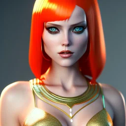 Leeloo in the setting of The Fifth Element, Woman, long hair, drawing, trending on artstation, sharp focus, intricate details, highly detailed, by Hossein Diba