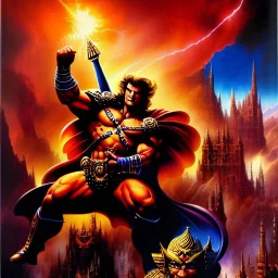 portrait oil on canvas,Giants,comic book cover, mystical colors,insanely detailed,realistic,intrincate detail, 16k resolution, masterpiece,Frank Frazetta, Alex Horley, Simon Bisley,Greg Danton