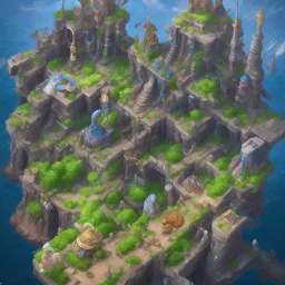 architecture concept in dofus，vertical view