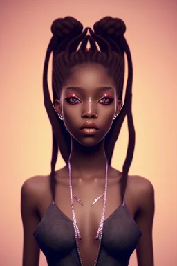 girl, cute, beautiful, black skin, dreadlocks