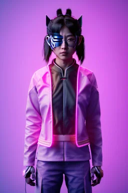 portrait, Asian cyborg woman, samurai warrior :: symmetry photography, cyberpunk style, cyborg eyes, pink hair, wires conveying, perfect eyes, samurai helmet, tiger mask, black samurai army, katana, japanese traditional ornaments, pink, white, black, glow eyes, cinematic, Ultra realistic, dark scene, soft color, highly detailed, unreal engine 5, RTX, ultra detail, 3d, finely drawn, high definition.