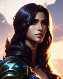 Akshan from League of Legends, full-scale head and shoulders portrait, 8k resolution concept art portrait by Greg Rutkowski, Artgerm, WLOP, Alphonse Mucha dynamic lighting hyperdetailed intricately detailed Splash art trending on Artstation triadic colors Unreal Engine 5 volumetric lighting Splash art fantasy