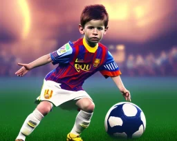 Lionel Messi as a child, 3d art, face portrait, 8k resolution