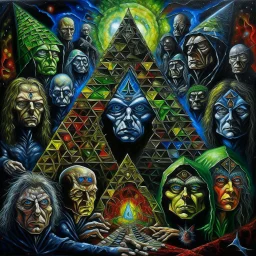 Illuminati is the machine. Faces. Scared man. Group of eyes. Brutalist framework building. People from the deep. H r. Giger machines. Modifiers: Award winning photography oil on canvas dynamic lighting imperial colors quilling Marc Chagall Boris Vallejo Beksiński Stained Glass Horror themed By Dan Witz Stephen Gammell Rosina Wachtmeister Alfred Henry Maurer Inspired by Hope Gangloff oil on canvas