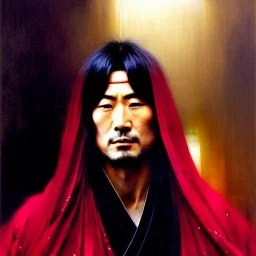 portrait of 'Genma Himuro-Ninja Scroll',ancient japanese armor, painting by gaston bussiere, greg rutkowski, yoji shinkawa, yoshitaka amano, tsutomu nihei, donato giancola, tim hildebrandt, oil on canvas, cinematic composition, extreme detail,fit full head inside picture,16k