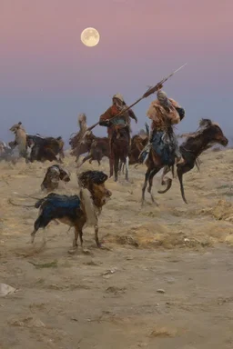 scavengers looking for the remaining carcusses , full moon sppoky