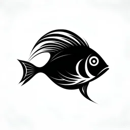 2d logo of fish black and white logotype style accurate to real fish