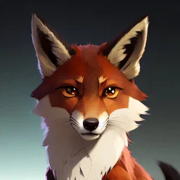 award winning portrait painting of a female anthropomorphic fox with fur instead of skin, (backlighting:1.4), digital painting, concept art, smooth, sharp focus, rule of thirds, intricate details, medium shot, (shallow depth of field:1.1), 4k, furry, fluffy, fursona, large tail, fluffly tail