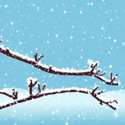 Branch ate in the snow illustration