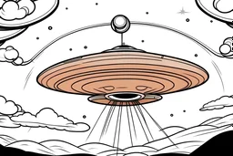 A flying saucer flying to Mars