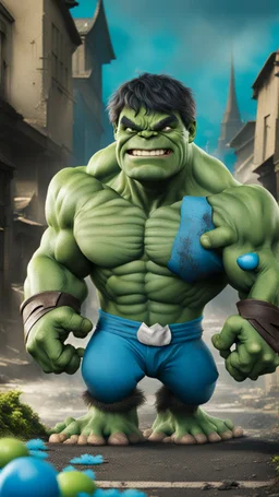 Hulk as the smurfs 8K