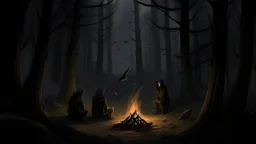 When the storm calms and the sinister darkness fades, the friends find themselves standing on the edge of the gap between light and darkness. Their breath quickens as the serenity gradually returns to the forest. The sound of birds harmonizes with the noise of trees regaining their calm. Faces showing exhaustion and psychological scars reflect an arduous journey. In the middle of a glowing campfire, an air of comfort slowly creeps in. Some sit silently, others share concerned looks, they know t