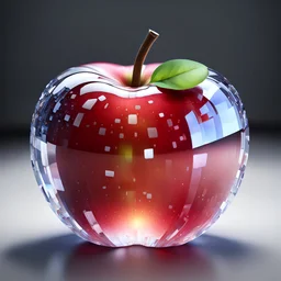 high quality, 8K Ultra HD, A real apple inside an apple made of crystal, by yukisakura, high detailed,