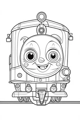 outline art for cute Train coloring pages with sitch, white background, Sketch style, full body, only use outline, toddlers style, clean line art, white background, no shadows and clear and well outlined.