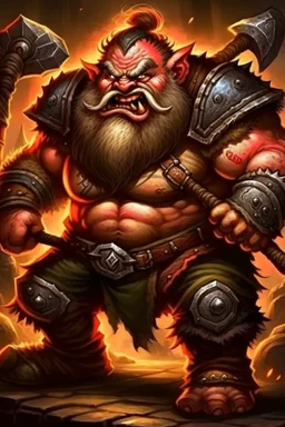 dwarf warrior enraged angry berserk berserking beserker mad barbarian smoldering furious small short man knight soldier