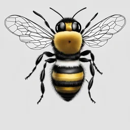 bee character flying with a cap, white background, clean modern design
