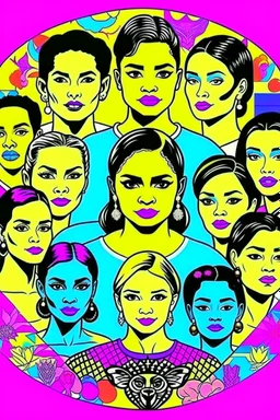 Vintage pop art style, world equality, everyone is equal