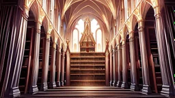 ancient medieval monastery library interior