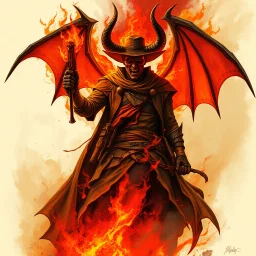 blaze the pyromancer devil wild west bandit fantasy art